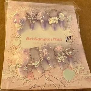 Sweetheart Spell 💜🎀 | Kawaii Press-On‎ Nail Set (Size M)